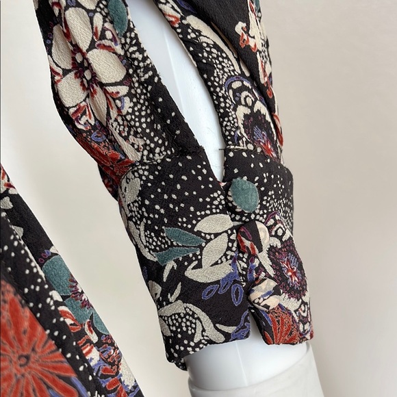 Free People Black Graphic Long Sleeve Mini Dress - Picture 8 of 16